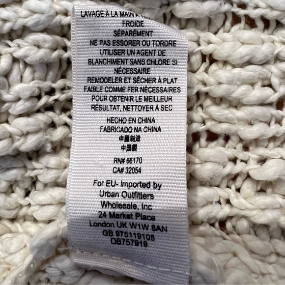 Free People Cozy Cream Oversized Cardigan Chunky Knit Dolman L/G - Picture 10 of 12